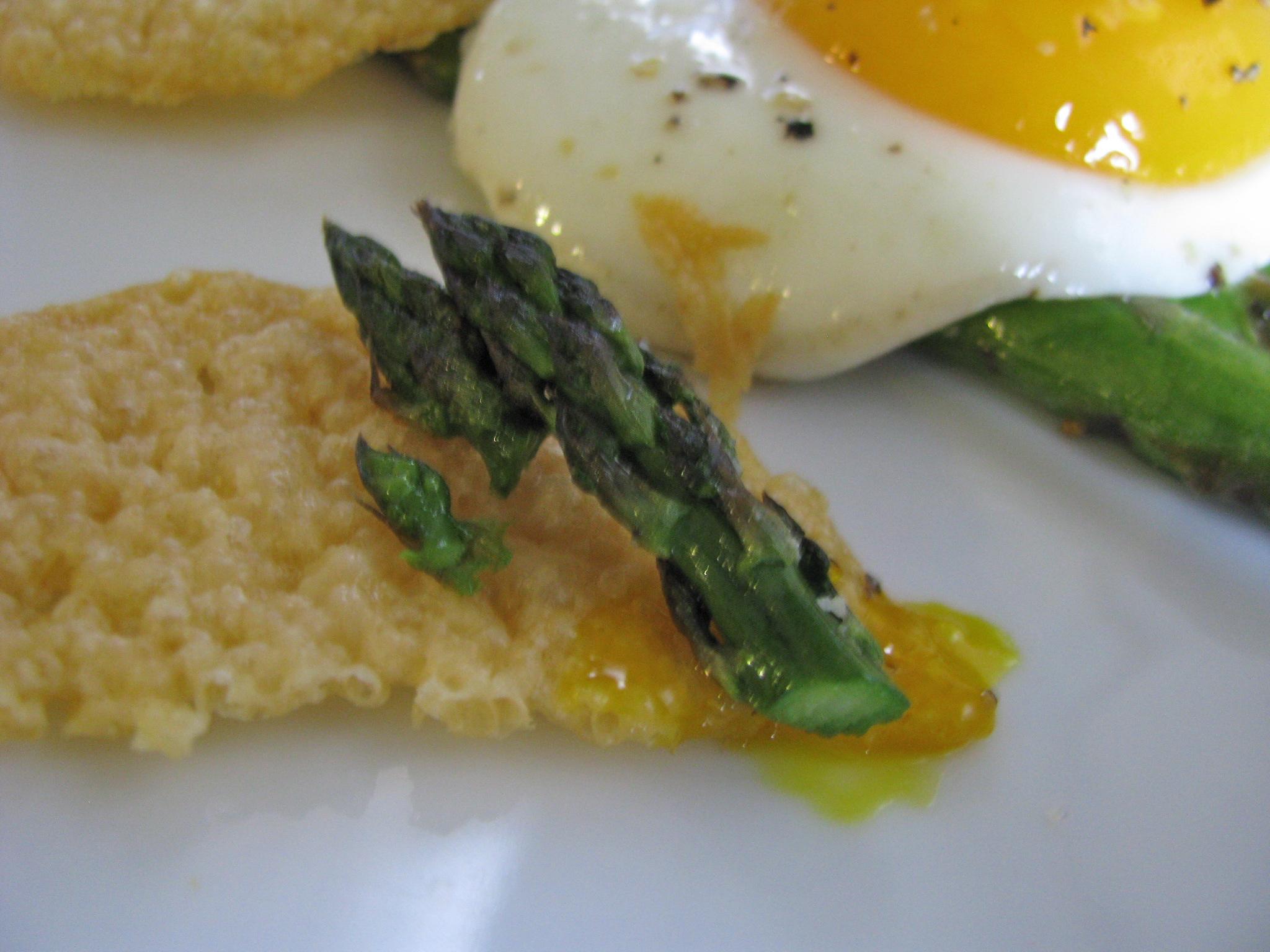 Grilled Asparagus with Fried Egg and Parmesan Frico - Columbus ...